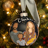 "Painted Christmas Ornament Family of 4" - Ornaments in blue by Hannah Laine Creates