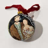 "Painted Christmas Ornament Family of 4" - Ornaments in blue by Hannah Laine Creates