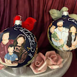 "Painted Christmas Ornament Family of 4" - Ornaments in blue by Hannah Laine Creates