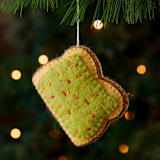 "Felt Avocado Toast Ornament" - Ornaments in brown by Aahlada Chennupati