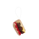 "Felt Sandwich Ornament-Meatball Sub" - Ornaments in white by Global Goods Partners