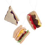 "Felt Sandwich Ornament-Meatball Sub" - Ornaments in white by Global Goods Partners
