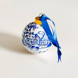 "Custom Handpainted Ornament in White and Blue" - Ornaments in blue by Arohika Verma