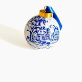 "Custom Handpainted Ornament in White and Blue" - Ornaments in blue by Arohika Verma