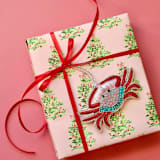 "Crab Beaded Christmas Ornament" - Ornaments in red by Jollity and Co