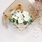 "Personalized White Roses Married Ornament, Set of 1" - Ornaments in multicolor by Iveta Abolina