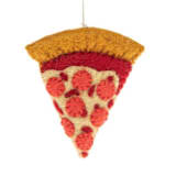"Felt Pizza Slice Ornament" - Ornaments in red by Aahlada Chennupati
