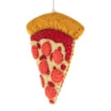 "Felt Pizza Slice Ornament" - Ornaments in red by Aahlada Chennupati