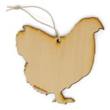 "Wooden Freckled Hen Ornament" - Ornaments in black by Shannon Broder