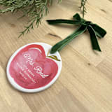 "Personalized Teacher Ceramic Ornament, Watercolor Apple" - Ornaments in white by Holly Whitcomb