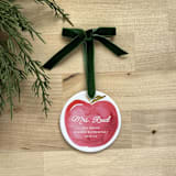 "Personalized Teacher Ceramic Ornament, Watercolor Apple" - Ornaments in white by Holly Whitcomb