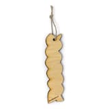 "Wooden Silkscreen Fusilli Pasta Ornament" - Ornaments in yellow by Shannon Broder