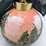 "Sunset Scenic Landscape Hand Painted Ceramic Christmas Ornament" - Ornaments in orange by The Savage Label
