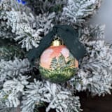 "Sunset Scenic Landscape Hand Painted Ceramic Christmas Ornament" - Ornaments in orange by The Savage Label