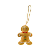 "Embroidered Gingerbread Man Christmas Ornament" - Ornaments in brown by Jollity and Co