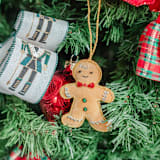 "Embroidered Gingerbread Man Christmas Ornament" - Ornaments in brown by Jollity and Co