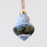 "Snowy Pines Winter - 30" - Ornaments in green by Weronika Zubek