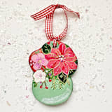 "Hand-made Clay Pointsettia Vase" - Ornaments in red by AlisonJerry