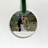 "Personalized Married Photo Ornament" - Ornaments in white by Holly Whitcomb