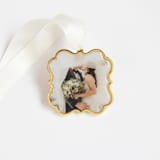 "Custom Photo Ornament Gold Scallop" - Ornaments in gold by Kimbra Mooers