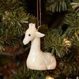 "Mini Tagua Ivory Giraffe Ornament" - Ornaments in beige by Aahlada Chennupati