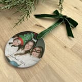 "Personalized Photo + Script Ornament" - Ornaments in white by Holly Whitcomb