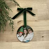 "Personalized Photo + Script Ornament" - Ornaments in white by Holly Whitcomb
