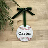 "Personalized Baseball Ceramic Ornament" - Ornaments in white by Holly Whitcomb