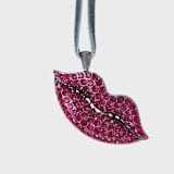 "Sparkle lips hanging ornament, hot pink" - Ornaments in pink by Joanna Buchanan