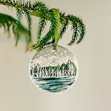 "Winter Mountain Ornament no. 1" - Ornaments in green by Sarah Fitzgerald