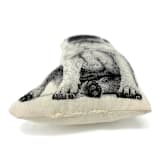 "Silkscreen Pug Ornament" - Ornaments in beige by Broderpress