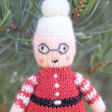 "Mr & Mrs Claus Ornaments, set of 2" - Ornaments in red by Melange Collection
