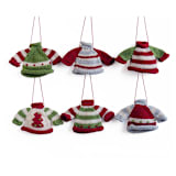 "Tiny Sweater Ornaments, set of 6" - Ornaments in multicolor by Melange Collection