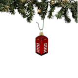 "English Telephone Booth Mini Polish Glass Christmas Ornament UK England 2.5 inch" - Ornaments in red by Pinnacle Peak Trading Company