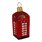 "English Telephone Booth Mini Polish Glass Christmas Ornament UK England 2.5 inch" - Ornaments in red by Pinnacle Peak Trading Company