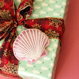 "Shell Embellished Christmas Ornament" - Ornaments in white by Jollity and Co