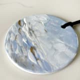 "Hand-Painted Ceramic Porcelain Ornament, Light Blue, White & Glittery Gold" - Ornaments in blue by Nicoletta Savod