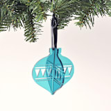 "Acrylic Christmas Ornament, Transparent Teal" - Ornaments in blue by Em and Me Studio