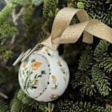"Set of 2 Green and Indian Yellow Floral Customized Ornaments" - Ornaments in multicolorassorted-colors by Lottie Aldarwish