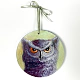 "Great Horned Owl, Decoupage Ornament" - Ornaments in multicolorassorted-colors by Carol C. Young