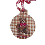 "Teddy Bear Personalized Ornament" - Ornaments in red by Sarah Hall