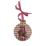 "Teddy Bear Personalized Ornament" - Ornaments in red by Sarah Hall