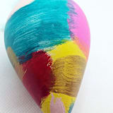 "Multicolor Abstract Hand Painted Christmas Ornament" - Ornaments in multicolor by The Savage Label