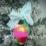 "Multicolor Abstract Hand Painted Christmas Ornament" - Ornaments in multicolor by The Savage Label