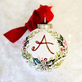 "Personalized Inital Keepsake Wreath Ceramic Ornament" - Ornaments in multicolorassorted-colors by AlisonJerry