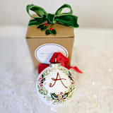 "Personalized Inital Keepsake Wreath Ceramic Ornament" - Ornaments in multicolorassorted-colors by AlisonJerry