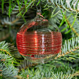 "Red Wrapped Ornament" - Ornaments in red by Albrecht Art Glass