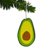 "Wooden Silkscreen Avocado Ornament" - Ornaments in green by Shannon Broder