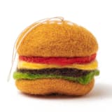 "Felt Hamburger Ornament" - Ornaments in brown by Aahlada Chennupati