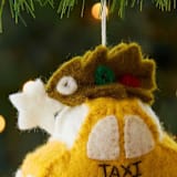 "Felt Taxi Ornament" - Ornaments in yellow by Aahlada Chennupati